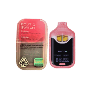 BOUTIQ SWITCH V4 "BUBBLEGUM RUNTZ" X "RAINBOW BELTS" 2G DUAL TANK DISPOSABLE