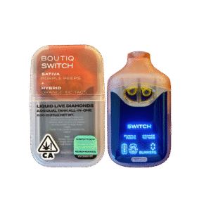 BOUTIQ SWITCH V4 "PURPLE PEEPS" X "ORANGE TIC TACS" 2G DUAL TANK DISPOSABLE